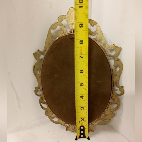 Vintage Oval Convex Bubble Glass in Metal Frame 10"x7" - Picture 4 of 6